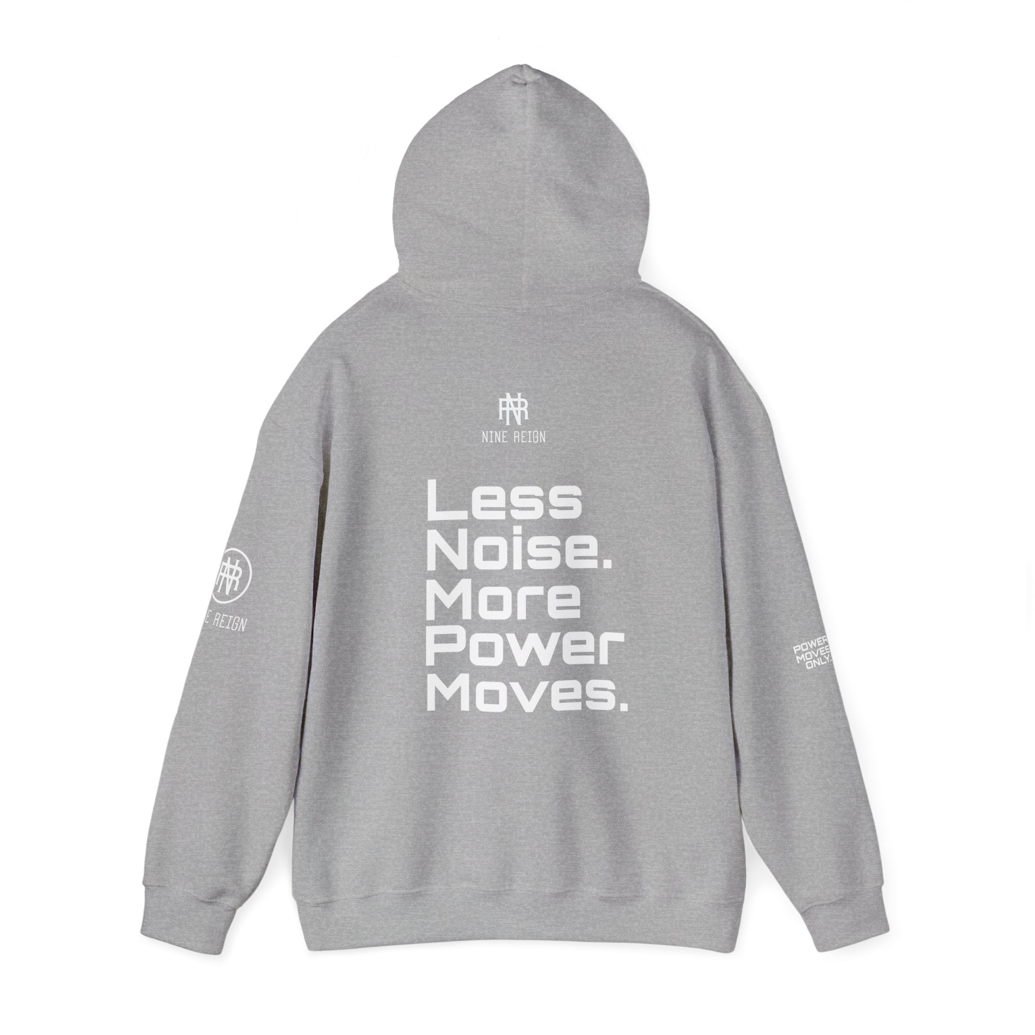 Power Moves Only Hoodie — “Less Noise, More Power Moves” Motivational Sweatshirt
