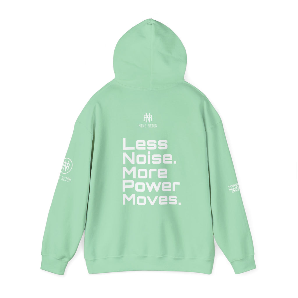 Power Moves Only Hoodie — “Less Noise, More Power Moves” Motivational Sweatshirt