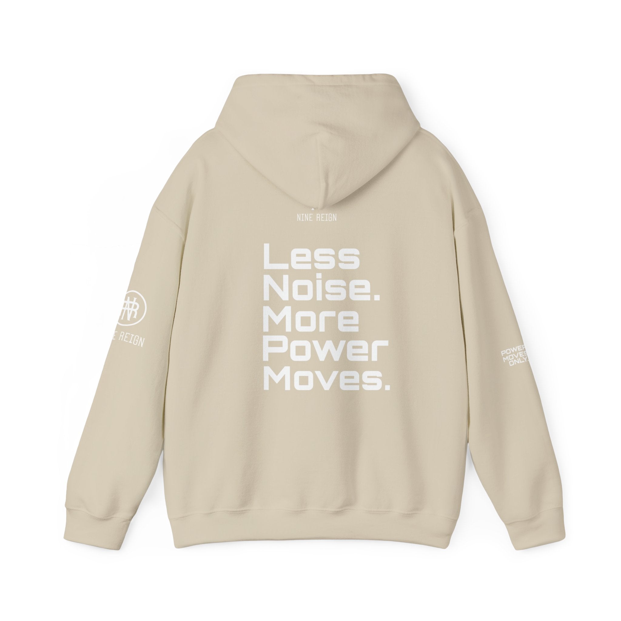 Power Moves Only Hoodie — “Less Noise, More Power Moves” Motivational Sweatshirt