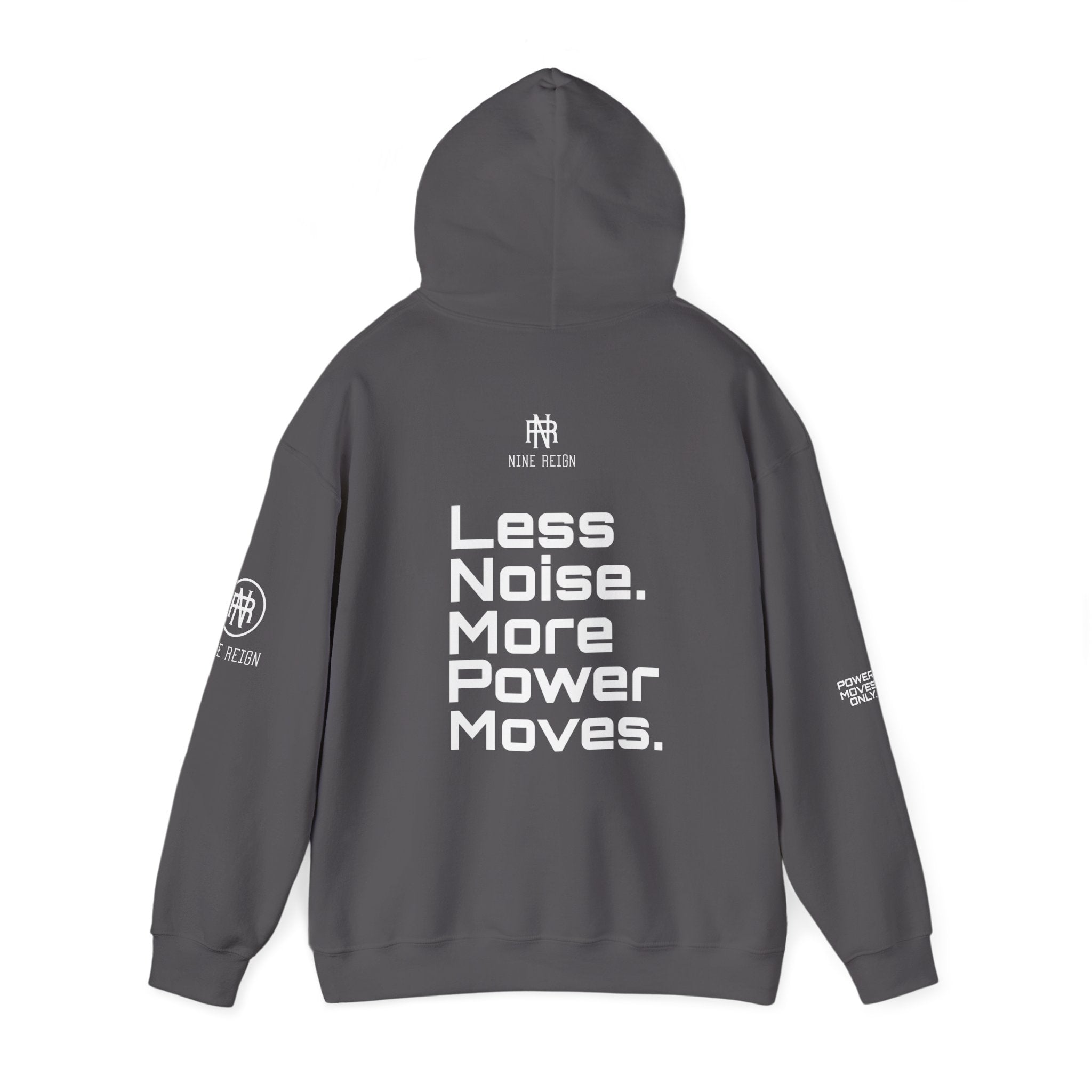 Power Moves Only Hoodie — “Less Noise, More Power Moves” Motivational Sweatshirt