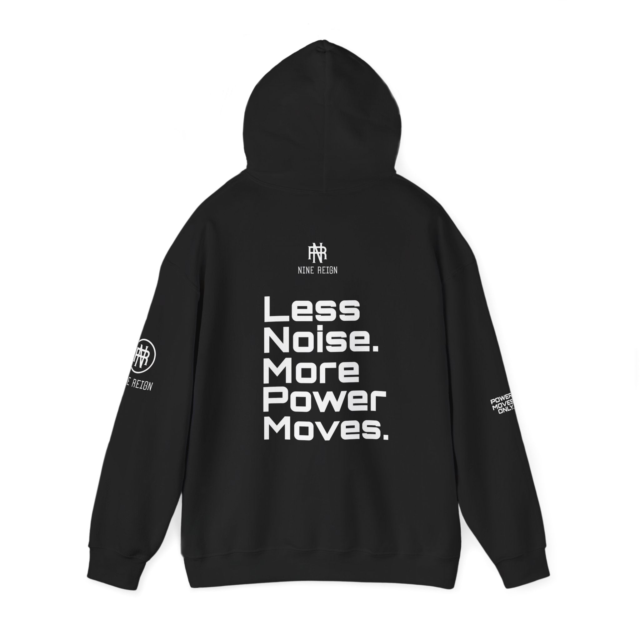 Power Moves Only Hoodie — “Less Noise, More Power Moves” Motivational Sweatshirt