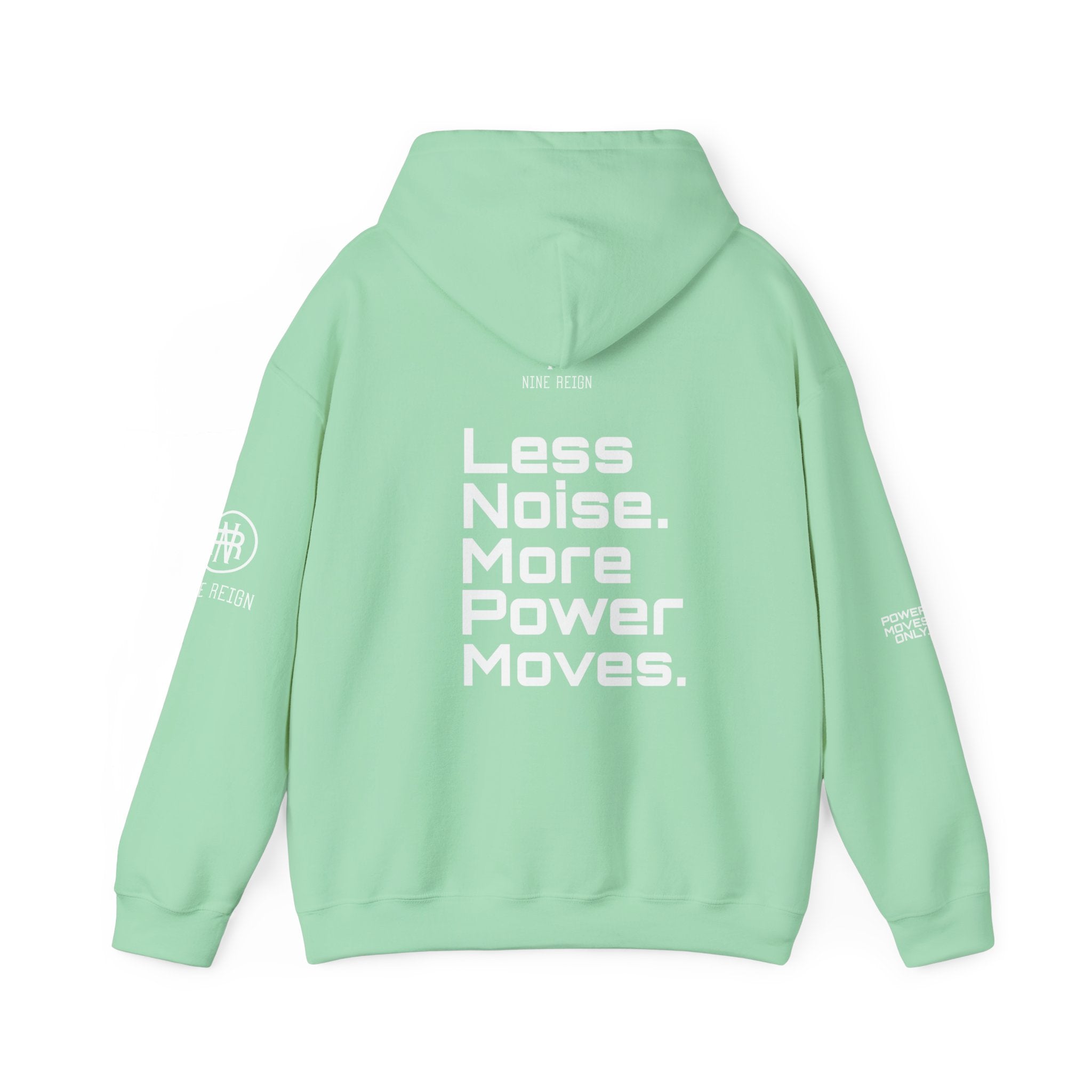Power Moves Only Hoodie — “Less Noise, More Power Moves” Motivational Sweatshirt