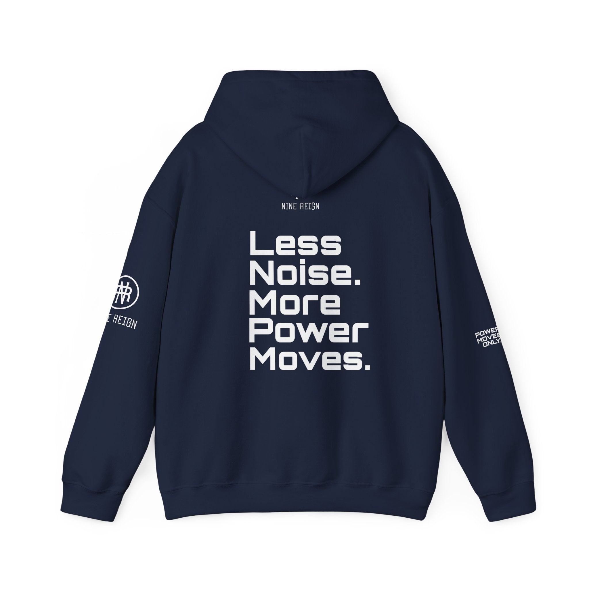 Power Moves Only Hoodie — “Less Noise, More Power Moves” Motivational Sweatshirt