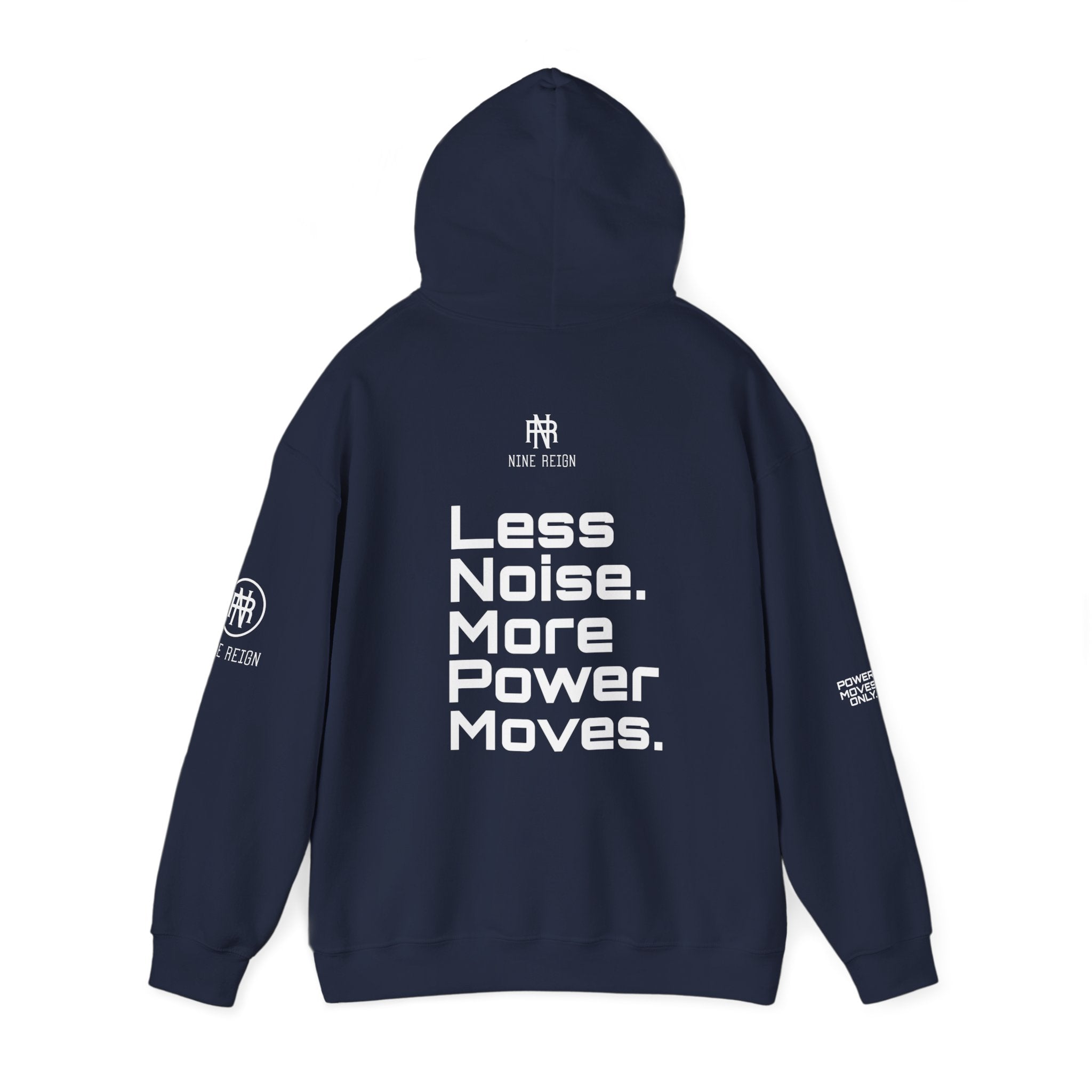 Power Moves Only Hoodie — “Less Noise, More Power Moves” Motivational Sweatshirt