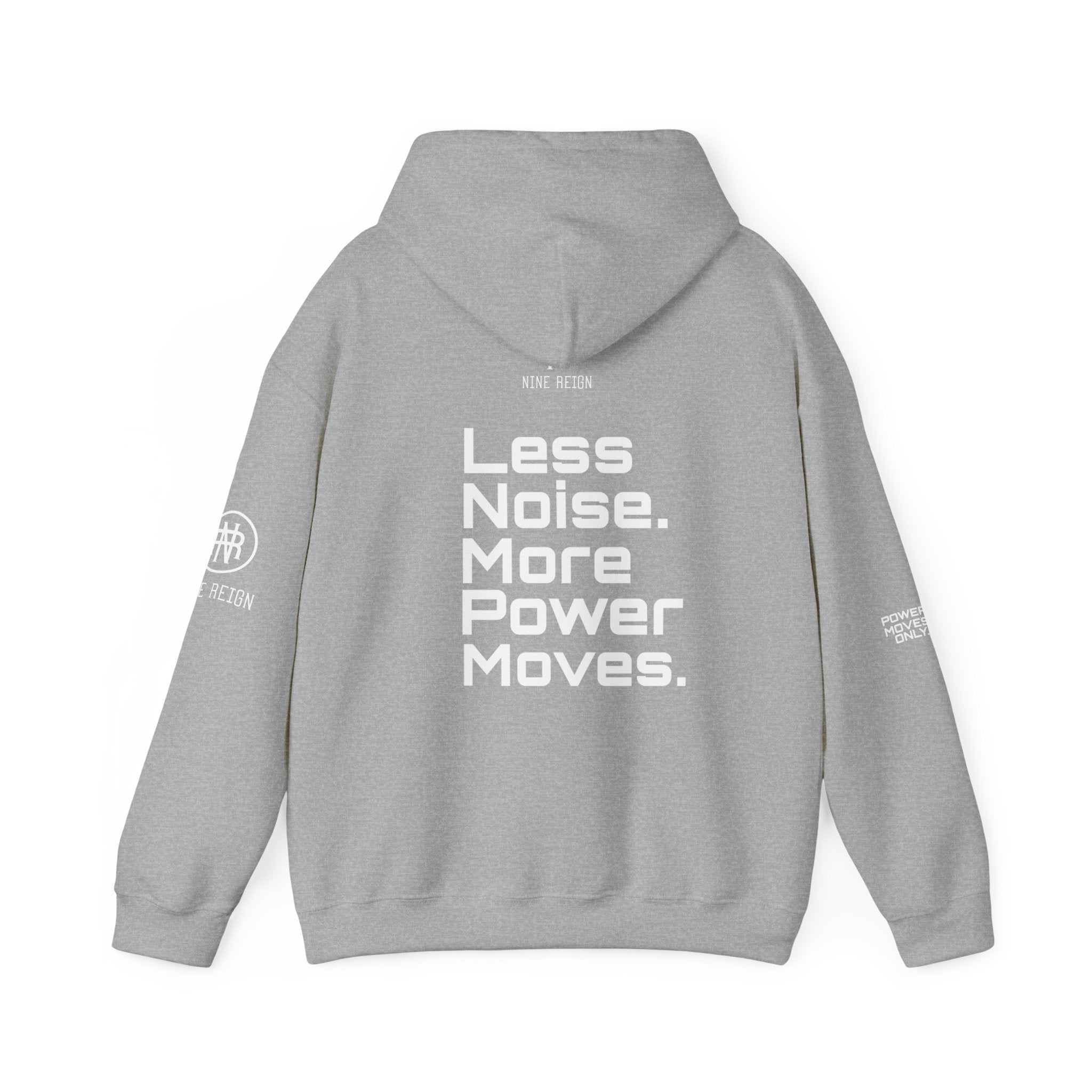 Power Moves Only Hoodie — “Less Noise, More Power Moves” Motivational Sweatshirt