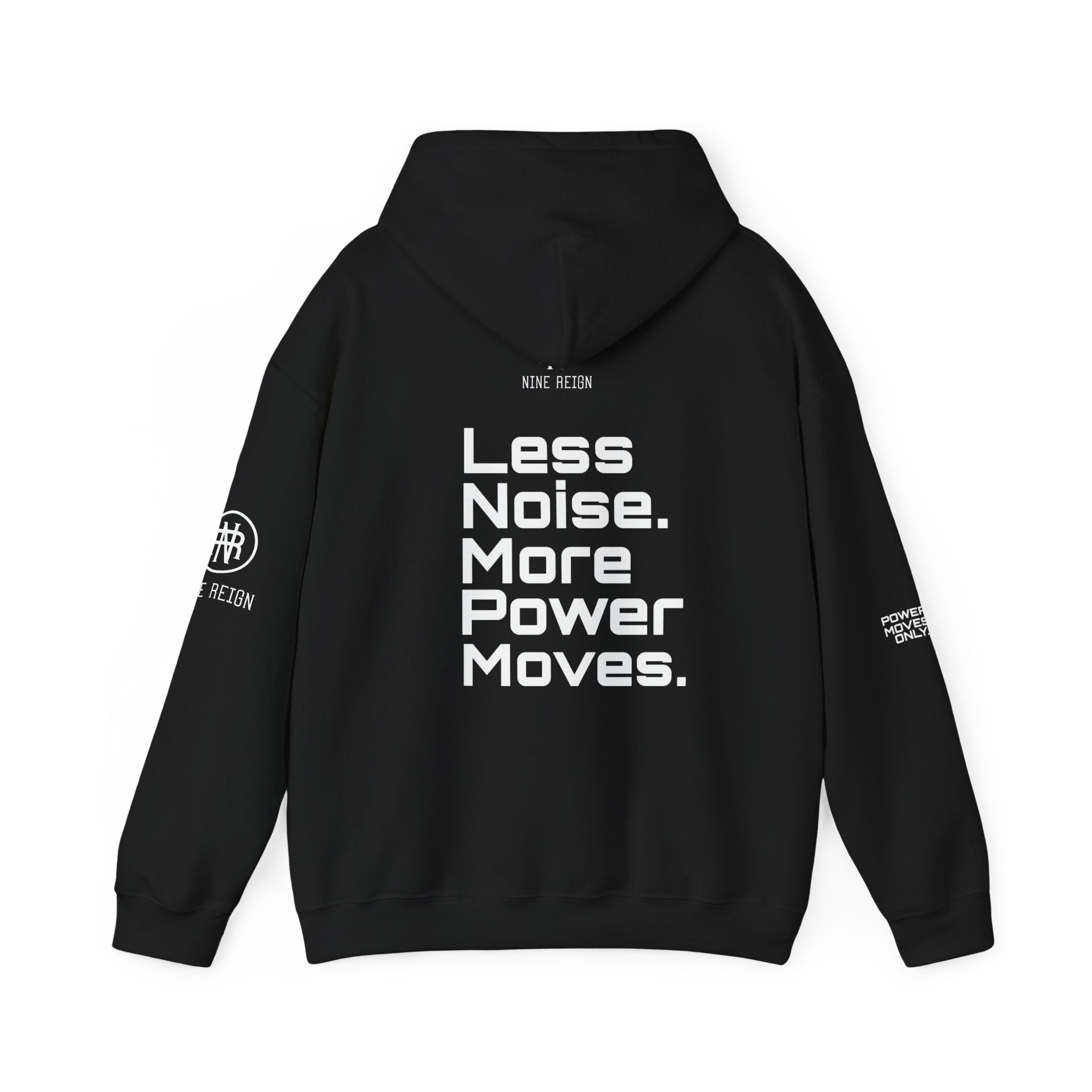 Power Moves Only Hoodie — “Less Noise, More Power Moves” Motivational Sweatshirt