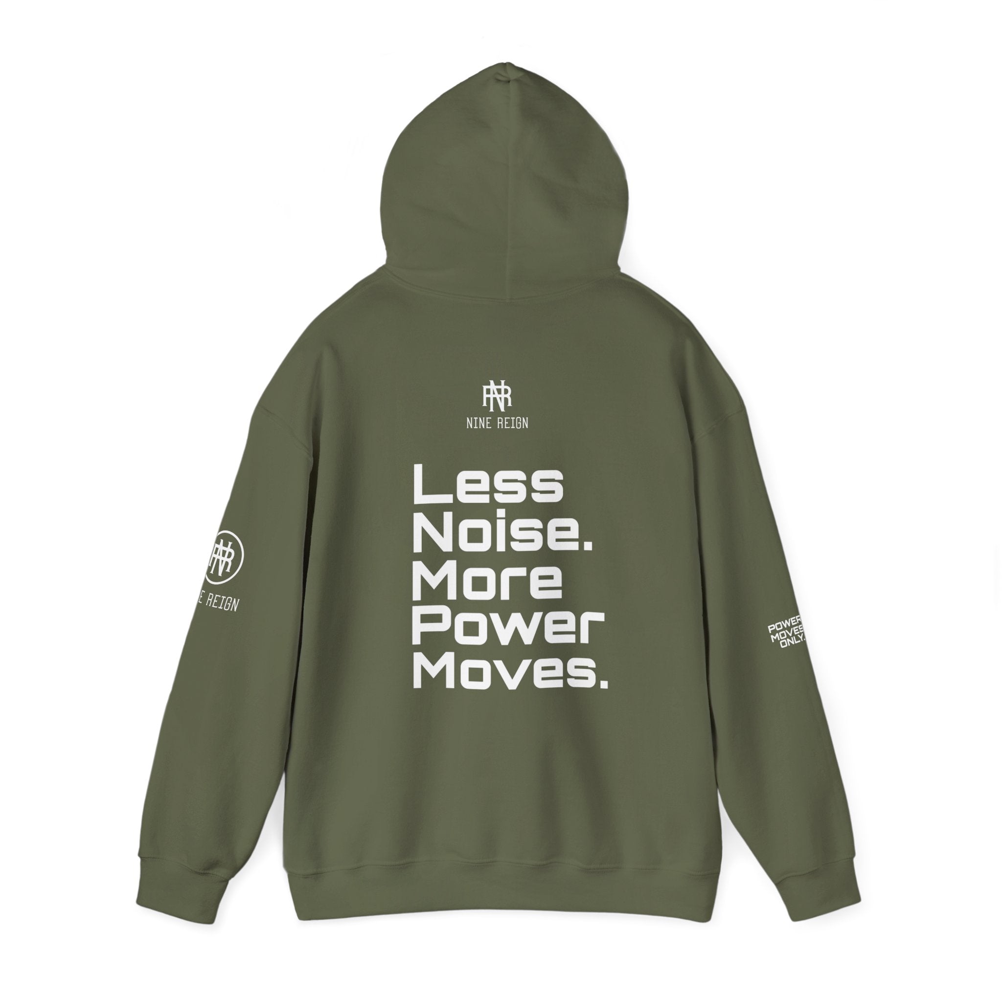 Power Moves Only Hoodie — “Less Noise, More Power Moves” Motivational Sweatshirt