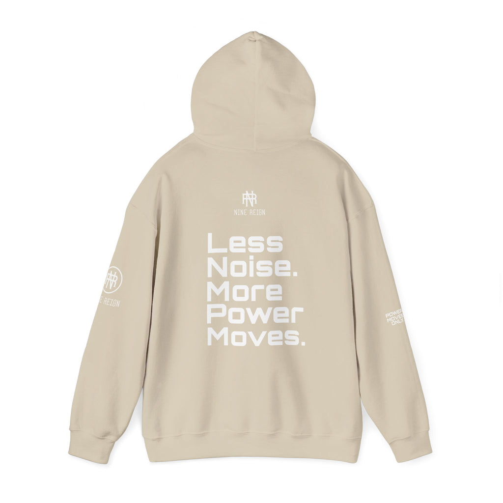 Power Moves Only Hoodie — “Less Noise, More Power Moves” Motivational Sweatshirt