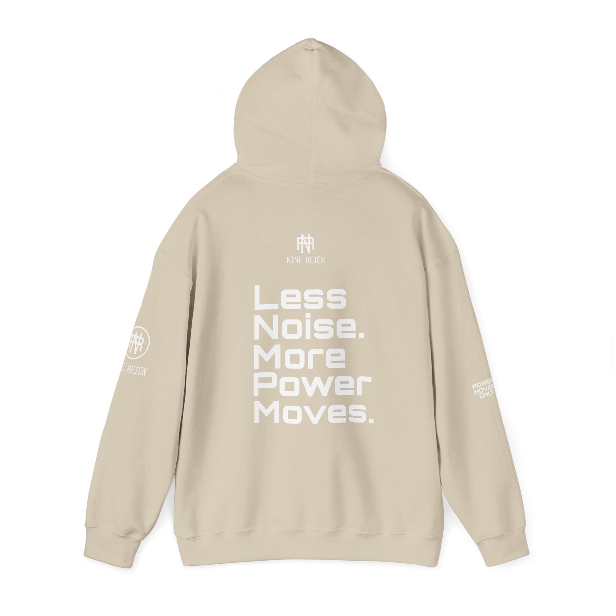 Power Moves Only Hoodie — “Less Noise, More Power Moves” Motivational Sweatshirt
