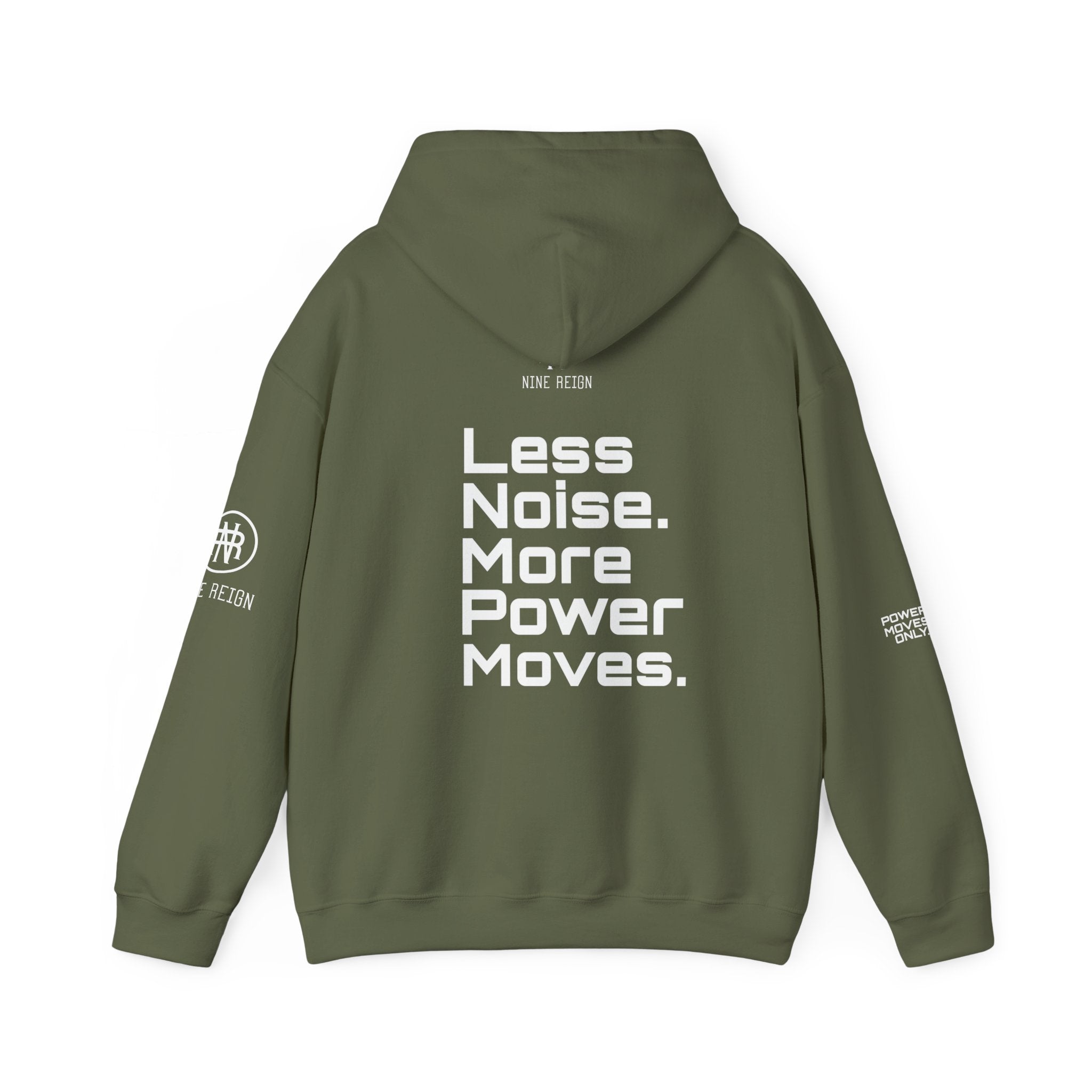 Power Moves Only Hoodie — “Less Noise, More Power Moves” Motivational Sweatshirt