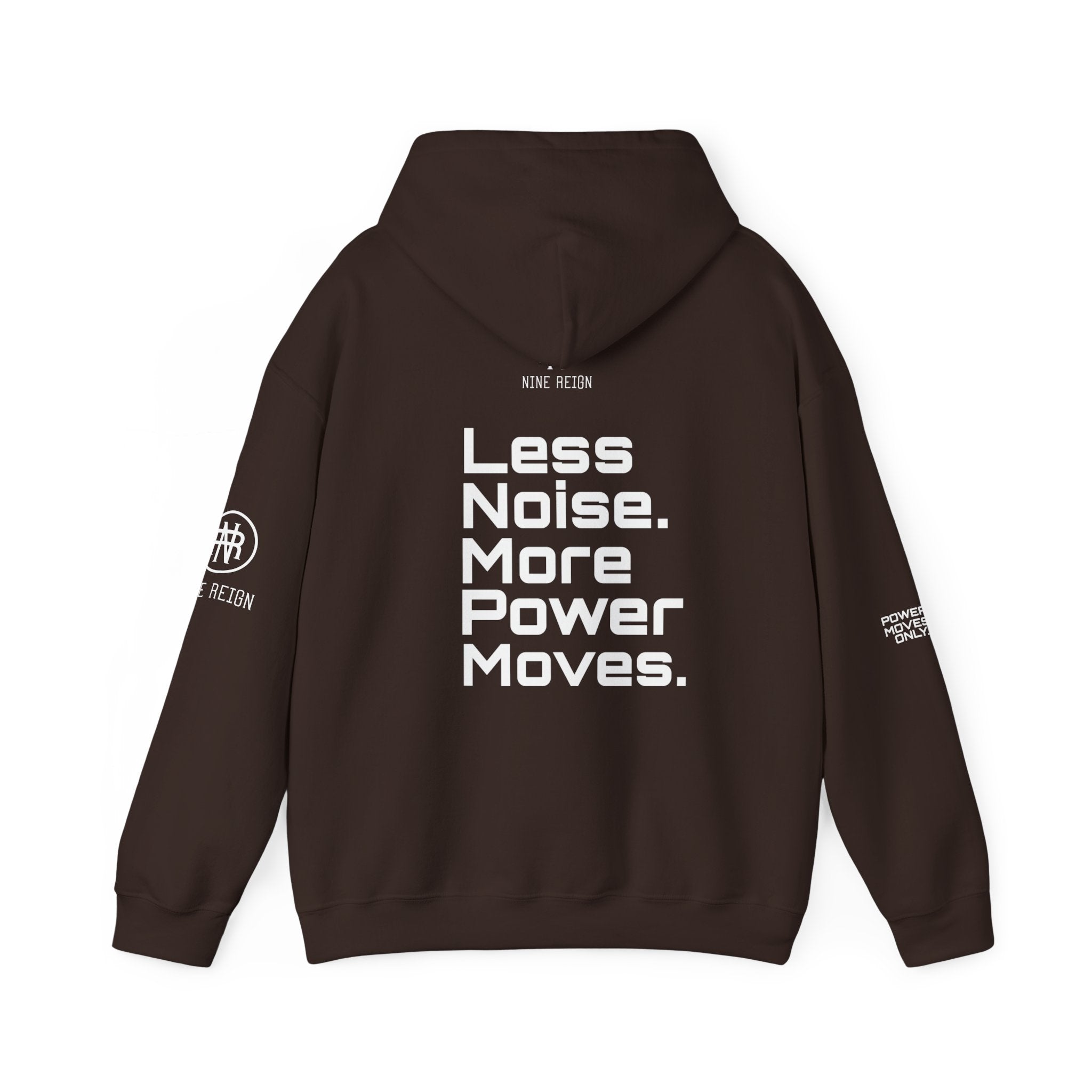 Power Moves Only Hoodie — “Less Noise, More Power Moves” Motivational Sweatshirt